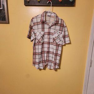 Zeepmayer mens short sleeved plaid button down shirt